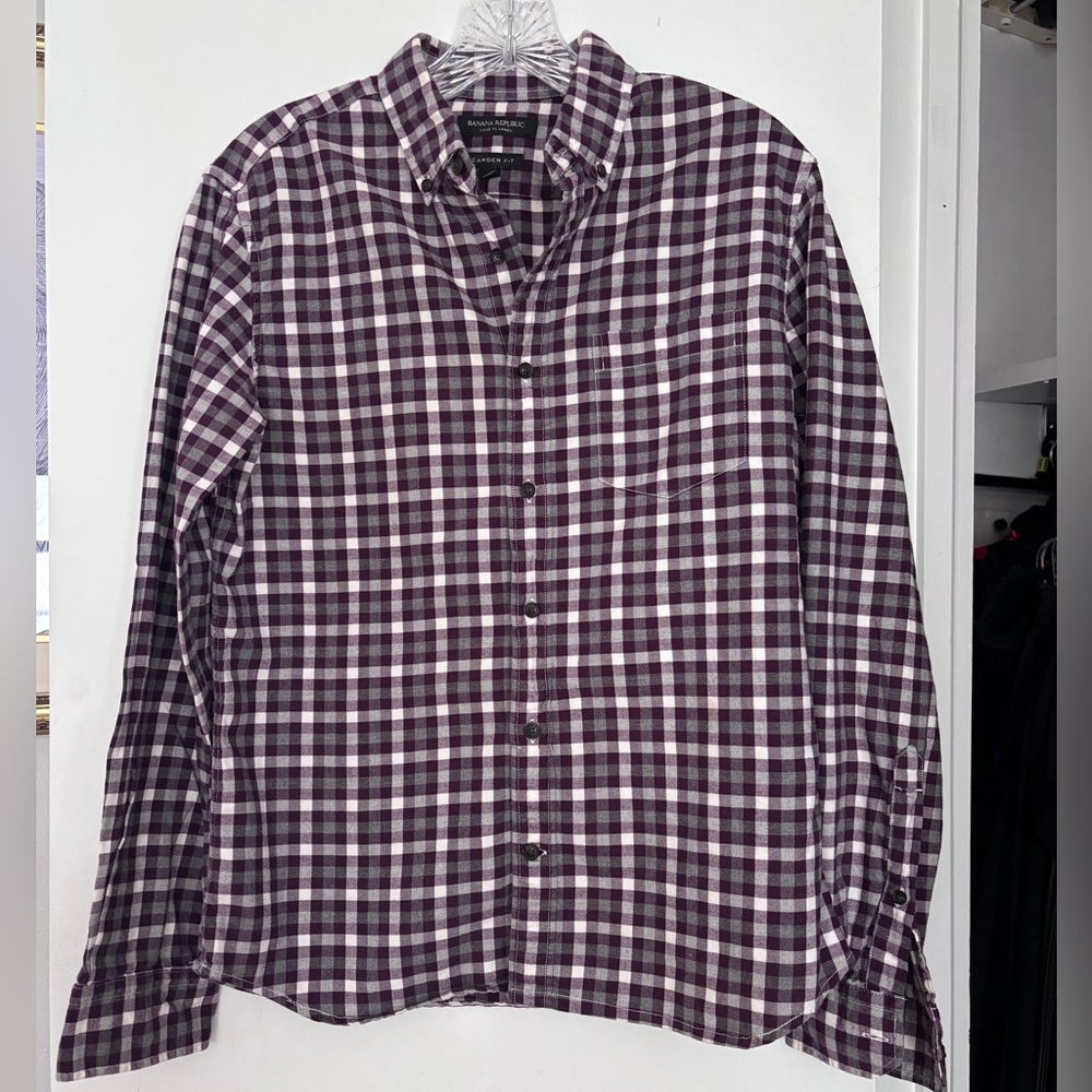 Banana Republic Plaid Camden Fit Luxe Flannel Shirt